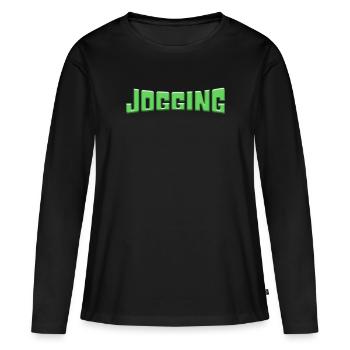 faire du jogging - T-shirt manches longues Premium bio Femme - noir - Devant - Julia (174cm)