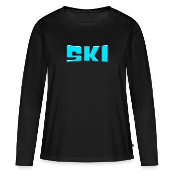 Ski - T-shirt manches longues Premium bio Femme - noir - Devant - Julia (174cm)