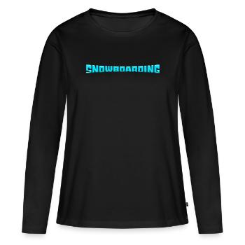 Snowboarding - Frauen Premium Bio Langarmshirt - Schwarz - Vorne - Julia (174cm)