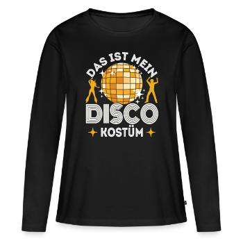 Disco 80er 70er Jahre Disko Party Outfit Discothek - Frauen Premium Bio Langarmshirt - Schwarz - Vorne - Julia (174cm)