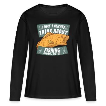 Les pêcheurs pensent toujours à la pêche Pêche Les pêcheurs - T-shirt manches longues Premium bio Femme - noir - Devant - Julia (174cm)