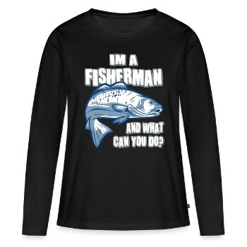 Pêcher chez un pêcheur et que pouvez-vous faire - T-shirt manches longues Premium bio Femme - noir - Devant - Julia (174cm)