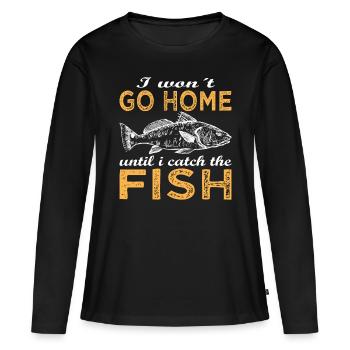 Pêcheur I Catch The Fish Pêche Pêcheur Pêche - T-shirt manches longues Premium bio Femme - noir - Devant - Julia (174cm)