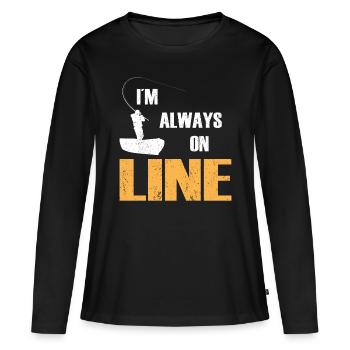 Pêcheurs à la ligne dans tous les sens Pêche à la ligne Pêcheurs - T-shirt manches longues Premium bio Femme - noir - Devant - Julia (174cm)