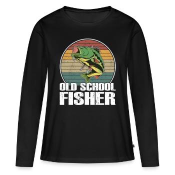 Pêcheur à la vieille école Pêche Pêcheur Pêche - T-shirt manches longues Premium bio Femme - noir - Devant - Julia (174cm)
