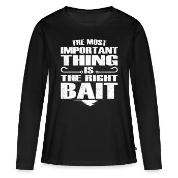 Angler Most Important Thing The Right Bait Fishing - Women's Premium Organic Long Sleeve Shirt - black - Front - Julia (174cm)