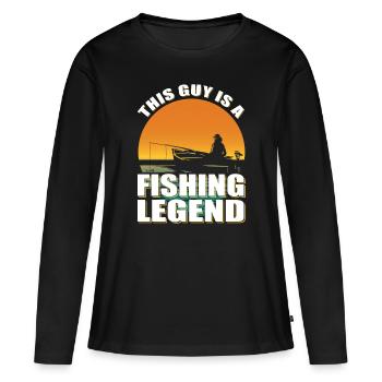 Pêcheur Ce gars est une légende de la pêche Pêcheur pêcheur - T-shirt manches longues Premium bio Femme - noir - Devant - Julia (174cm)