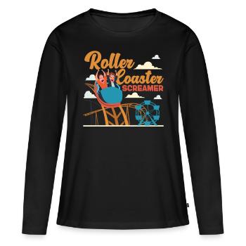 Roller Coaster Roller Coaster - Women's Premium Organic Long Sleeve Shirt - black - Front - Julia (174cm)