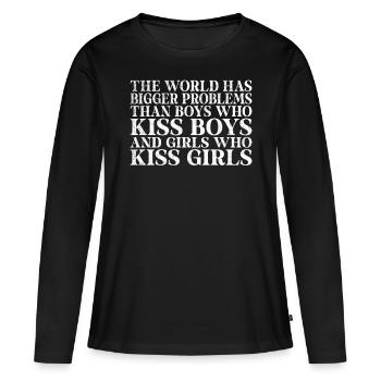 Le monde a de plus gros problèmes que les personnes LGBTQ+ - T-shirt manches longues Premium bio Femme - noir - Devant - Julia (174cm)