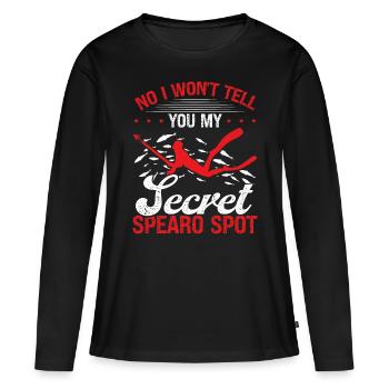 Spearfisher Spear Fin Freediving Apnea Diver - Women's Premium Organic Long Sleeve Shirt - black - Front - Julia (174cm)