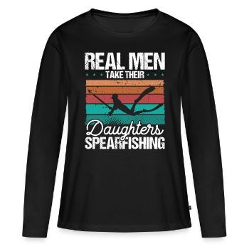 Spearfisher Real Men take their Daughters - Women's Premium Organic Long Sleeve Shirt - black - Front - Julia (174cm)