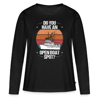 Spearfisher Open Boat Spot Apnea Diver Speargun - Women's Premium Organic Long Sleeve Shirt - black - Front - Julia (174cm)