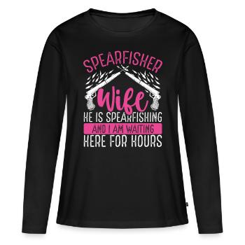 Spearfisher Wife Freediving Apnea Diver Speargun - Women's Premium Organic Long Sleeve Shirt - black - Front - Julia (174cm)