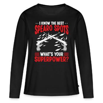 Spearfisher Freediving Apnea Diver Spearfishing - Women's Premium Organic Long Sleeve Shirt - black - Front - Julia (174cm)