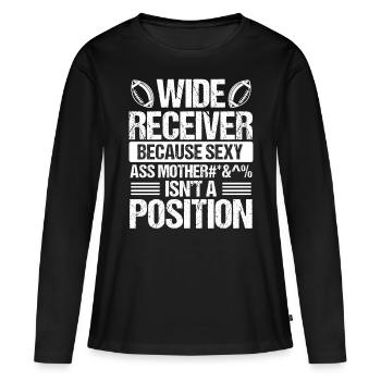 American Football Wide Receiver Gloves Player - Women's Premium Organic Long Sleeve Shirt - black - Front - Julia (174cm)