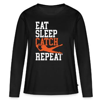 Wide Receiver Pass Catcher Route Runner American - Frauen Premium Bio Langarmshirt - Schwarz - Vorne - Julia (174cm)