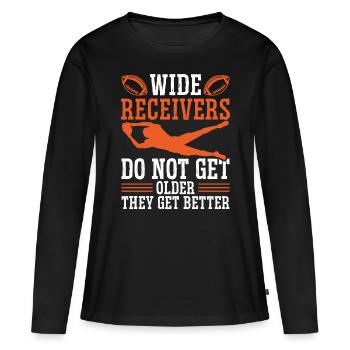 American Football Wide Receiver Training Gloves - Women's Premium Organic Long Sleeve Shirt - black - Front - Julia (174cm)