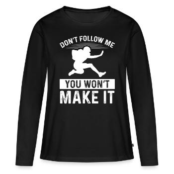 Wide Receiver Gloves Pass Catcher Football - Women's Premium Organic Long Sleeve Shirt - black - Front - Julia (174cm)