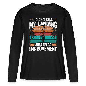 Windsurfer Sail I didnt fall Landings WindsurfingW - Frauen Premium Bio Langarmshirt - Schwarz - Vorne - Julia (174cm)