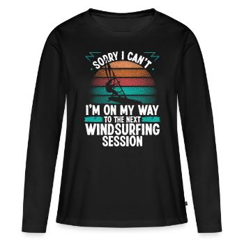 Windsurfing Sorry I cant Wind Funny WindsurferWind - Frauen Premium Bio Langarmshirt - Schwarz - Vorne - Julia (174cm)