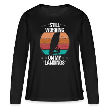 Windsurfer still working on my Windsurfing - Women's Premium Organic Long Sleeve Shirt - black - Front - Julia (174cm)