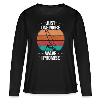 Windsurfer Juste une vague de plus I Planche à voile - T-shirt manches longues Premium bio Femme - noir - Devant - Julia (174cm)