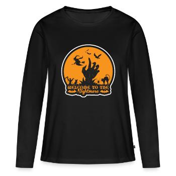Scary halloween pumpkin witches zombie ghosts - Women's Premium Organic Long Sleeve Shirt - black - Front - Julia (174cm)