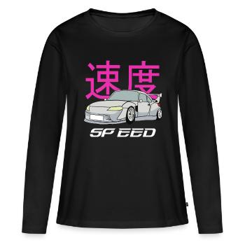 Motorsport Sports Car PS Fan - T-shirt manches longues Premium bio Femme - noir - Devant - Julia (174cm)