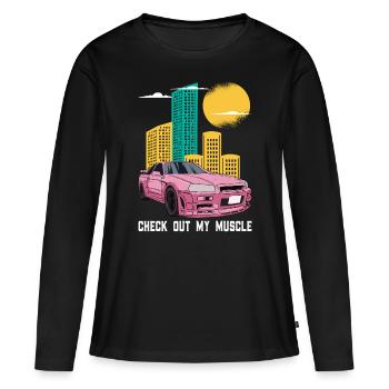 Sportwagen Auto Automobil - Frauen Premium Bio Langarmshirt - Schwarz - Vorne - Julia (174cm)