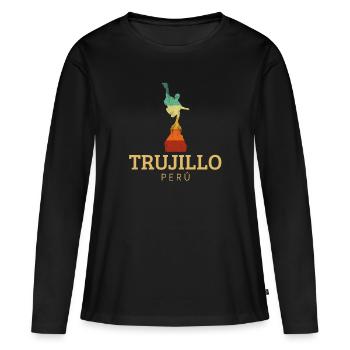 Trujillo Peru, peruvian peru - Women's Premium Organic Long Sleeve Shirt - black - Front - Julia (174cm)