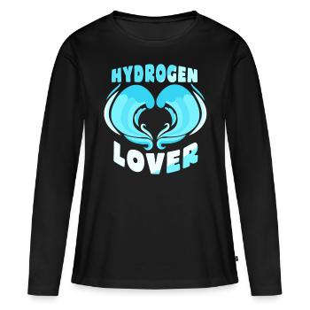 Hydrogen Lover Energy Element Hydrogen - T-shirt manches longues Premium bio Femme - noir - Devant - Julia (174cm)