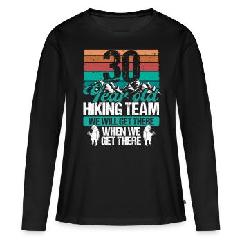 30 Birthday Sloth Hiking Mountains 30 Year Old - Frauen Premium Bio Langarmshirt - Schwarz - Vorne - Julia (174cm)