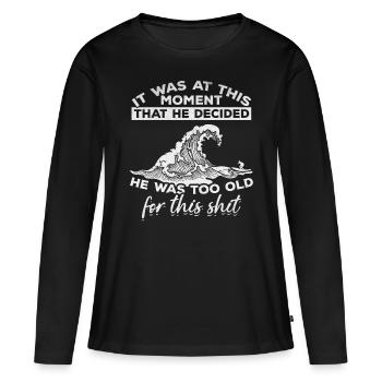 Surf Surf Surf Surfer Drôle Surf Drôle Surf - T-shirt manches longues Premium bio Femme - noir - Devant - Julia (174cm)