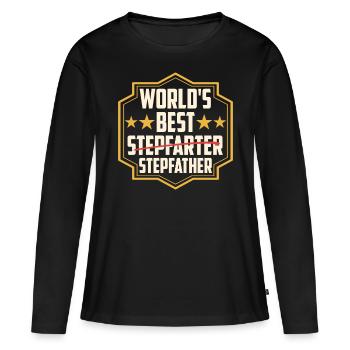 Le meilleur beau-père du monde Beau-père Beau-père Beau-père - T-shirt manches longues Premium bio Femme - noir - Devant - Julia (174cm)