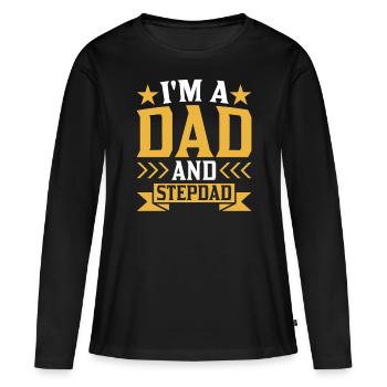 Je suis père et beau-père beau-père - T-shirt manches longues Premium bio Femme - noir - Devant - Julia (174cm)