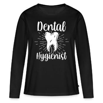 Hygiénistes dentaires Dentiste Équipe d’hygiène dentaire - T-shirt manches longues Premium bio Femme - noir - Devant - Julia (174cm)