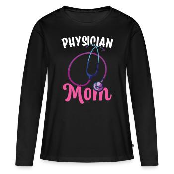 Médecin Mère Profession Médecin Médecin Médecin - T-shirt manches longues Premium bio Femme - noir - Devant - Julia (174cm)