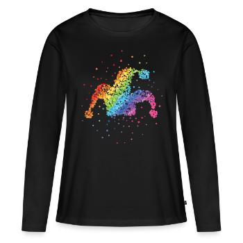 Fool's Cap Fool Jeck Rainbow Gay - Women's Premium Organic Long Sleeve Shirt - black - Front - Julia (174cm)