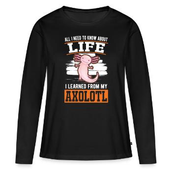 Axolotl Cadeau Queue Lurch - T-shirt manches longues Premium bio Femme - noir - Devant - Julia (174cm)