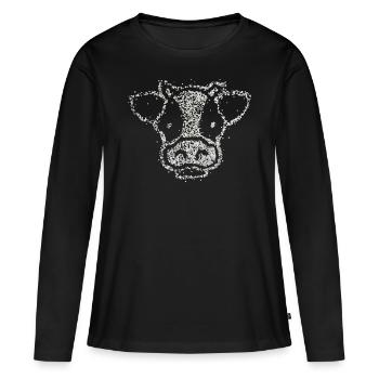 Vache Vaches De ferme Costume d’animal De remplacement Carnaval - T-shirt manches longues Premium bio Femme - noir - Devant - Julia (174cm)