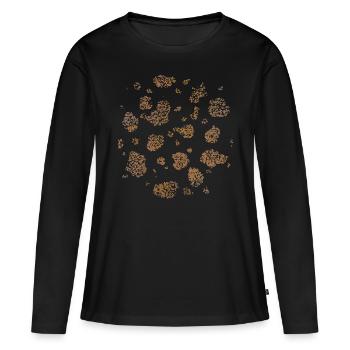 Vache Vache Taches Modèle de Vache Costume Remplacement Carnaval - T-shirt manches longues Premium bio Femme - noir - Devant - Julia (174cm)