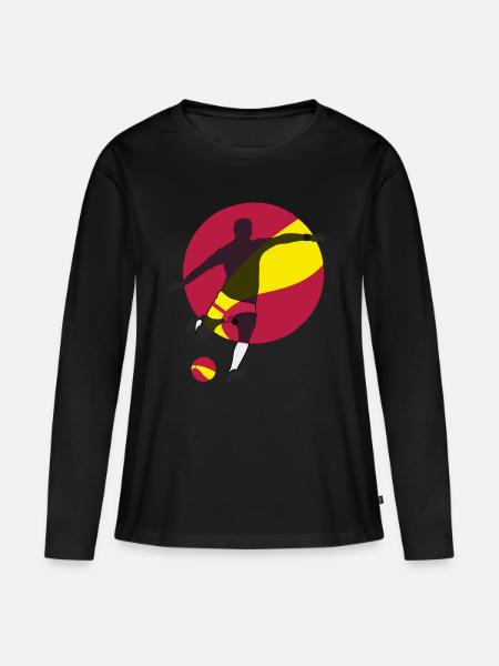 Fußball,Spanien - Frauen Premium Bio Langarmshirt - Schwarz