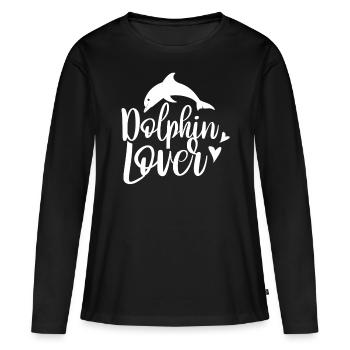 Amoureux des dauphins Dauphins Dauphins - T-shirt manches longues Premium bio Femme - noir - Devant - Julia (174cm)