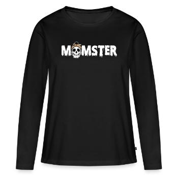 Momster Shirt Gift Halloween Mom - Women's Premium Organic Long Sleeve Shirt - black - Front - Julia (174cm)