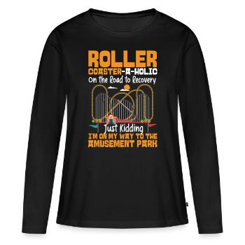 Roller Coaster Roller - Women's Premium Organic Long Sleeve Shirt - black - Front - Julia (174cm)