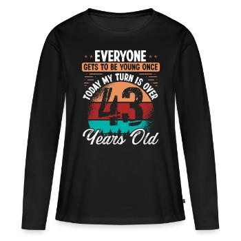 Idée d’anniversaire de 43 ans pour hommes 43 anniversaire - T-shirt manches longues Premium bio Femme - noir - Devant - Julia (174cm)