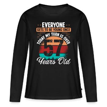 57 Year Old Birthday Idea for Men 57 Birthday - Women's Premium Organic Long Sleeve Shirt - black - Front - Julia (174cm)