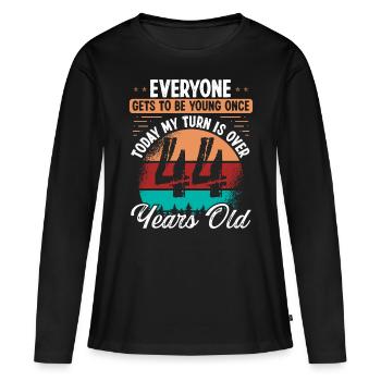 Idée d’anniversaire de 44 ans pour hommes 44 ans - T-shirt manches longues Premium bio Femme - noir - Devant - Julia (174cm)