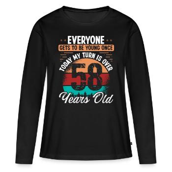 Idée d’anniversaire de 58 ans pour hommes 58 anniversaire - T-shirt manches longues Premium bio Femme - noir - Devant - Julia (174cm)