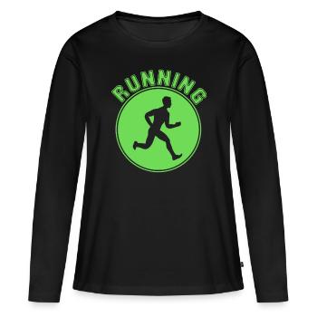Faire du jogging - T-shirt manches longues Premium bio Femme - noir - Devant - Julia (174cm)